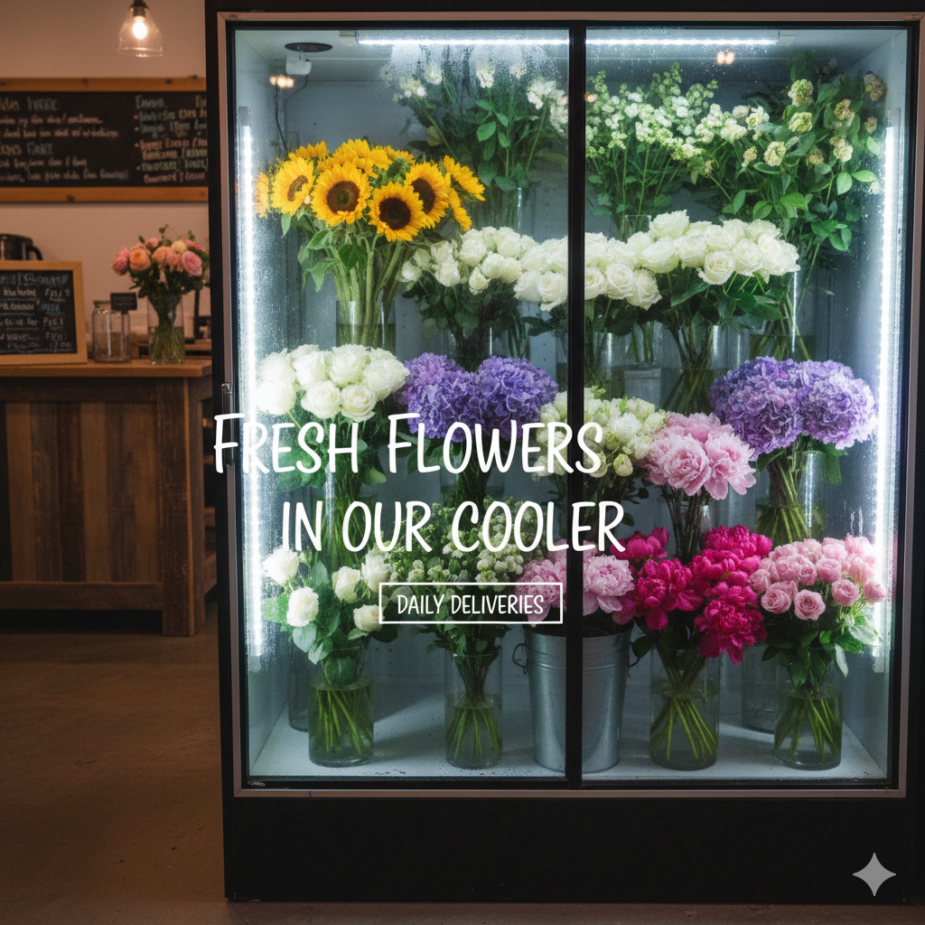 Fresh Flowers in Our Cooler